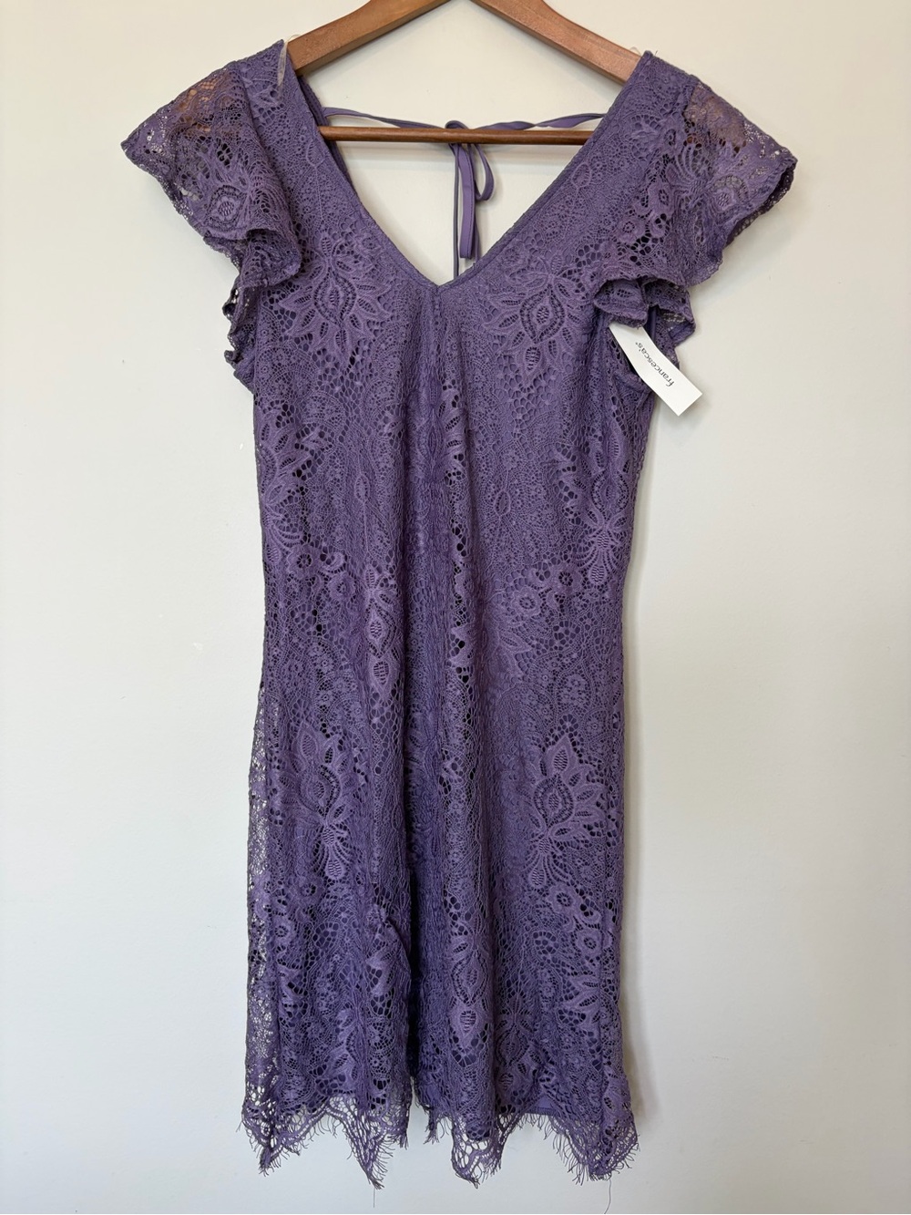 NWT Francesca's Collections Lavender Lace Mini Dress - Picture 2 of 4